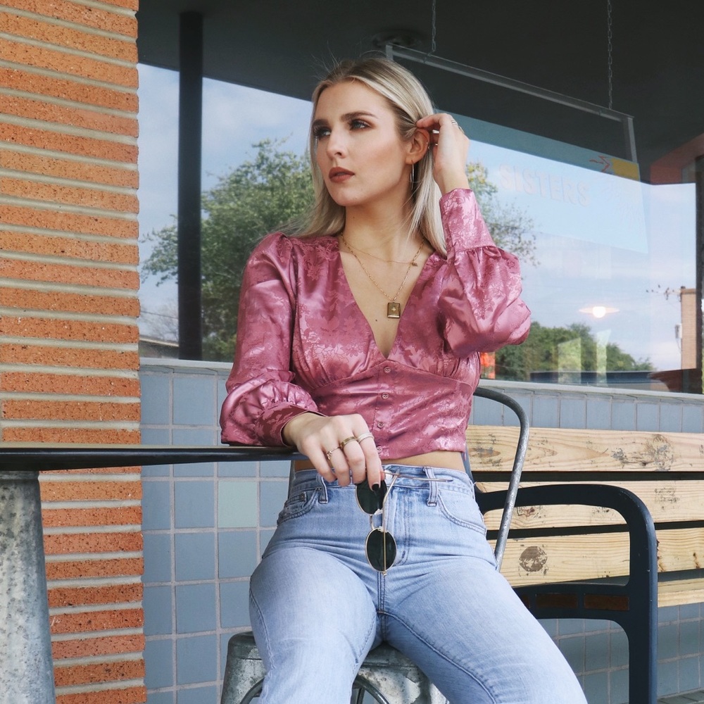 Pink blouse -honey punch